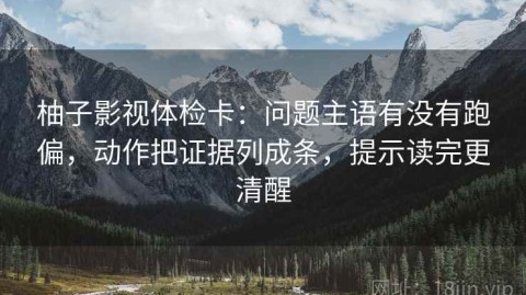 柚子影视体检卡：问题主语有没有跑偏，动作把证据列成条，提示读完更清醒