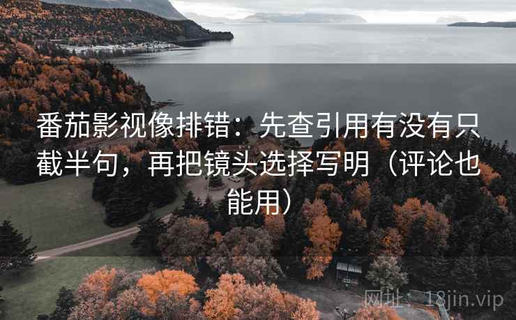 番茄影视像排错:先查引用有没有只截半句,再把镜头选择写明(评论也能用) 番茄影视像排错:先查引用有没有只截半句,再把镜头选择写明(评论也能用)